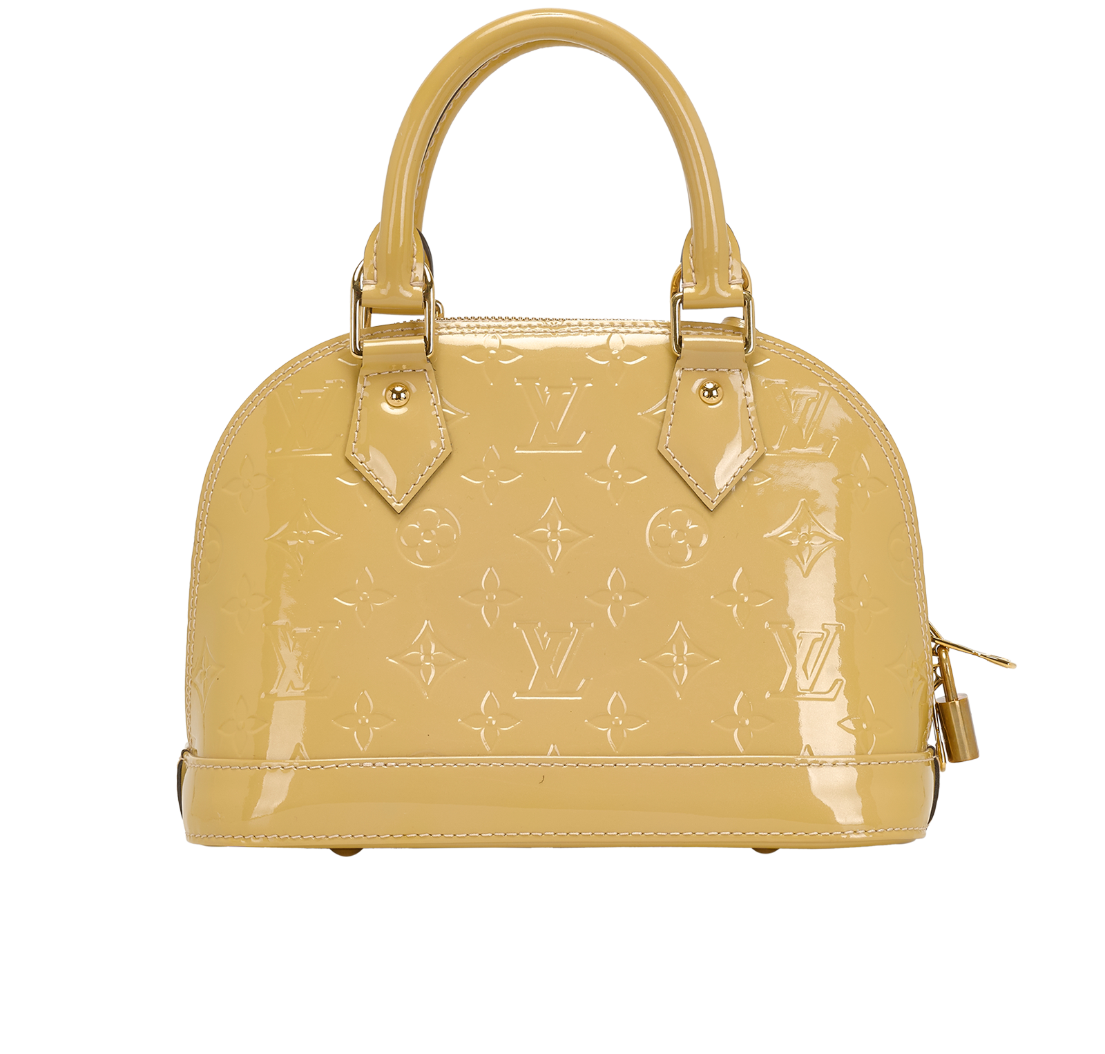 Alma BB, &pound;1,100, Handbags, Yellow, Patent Leather, Back view